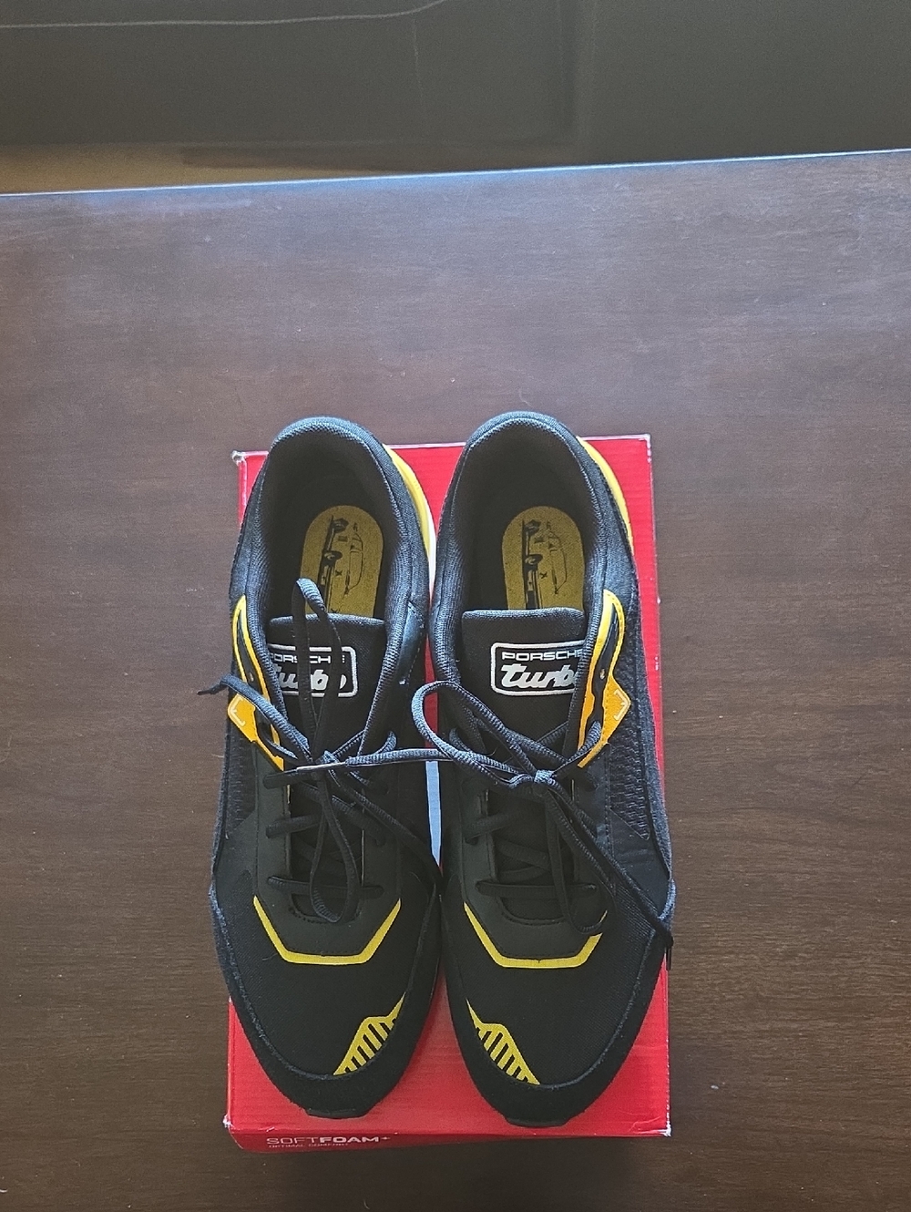 Men's Black & Yellow Athletic Sneakers